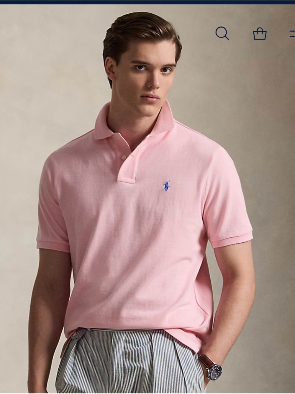 Polo by Ralph Lauren Light Pink Short-Sleeve Polo with Blue Pony